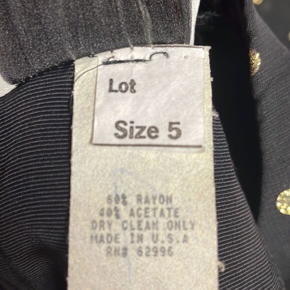 Scarlett Stunning 80s Polka Dot Pencil Dress in Black and Gold, Size 5 - Picture 7 of 9